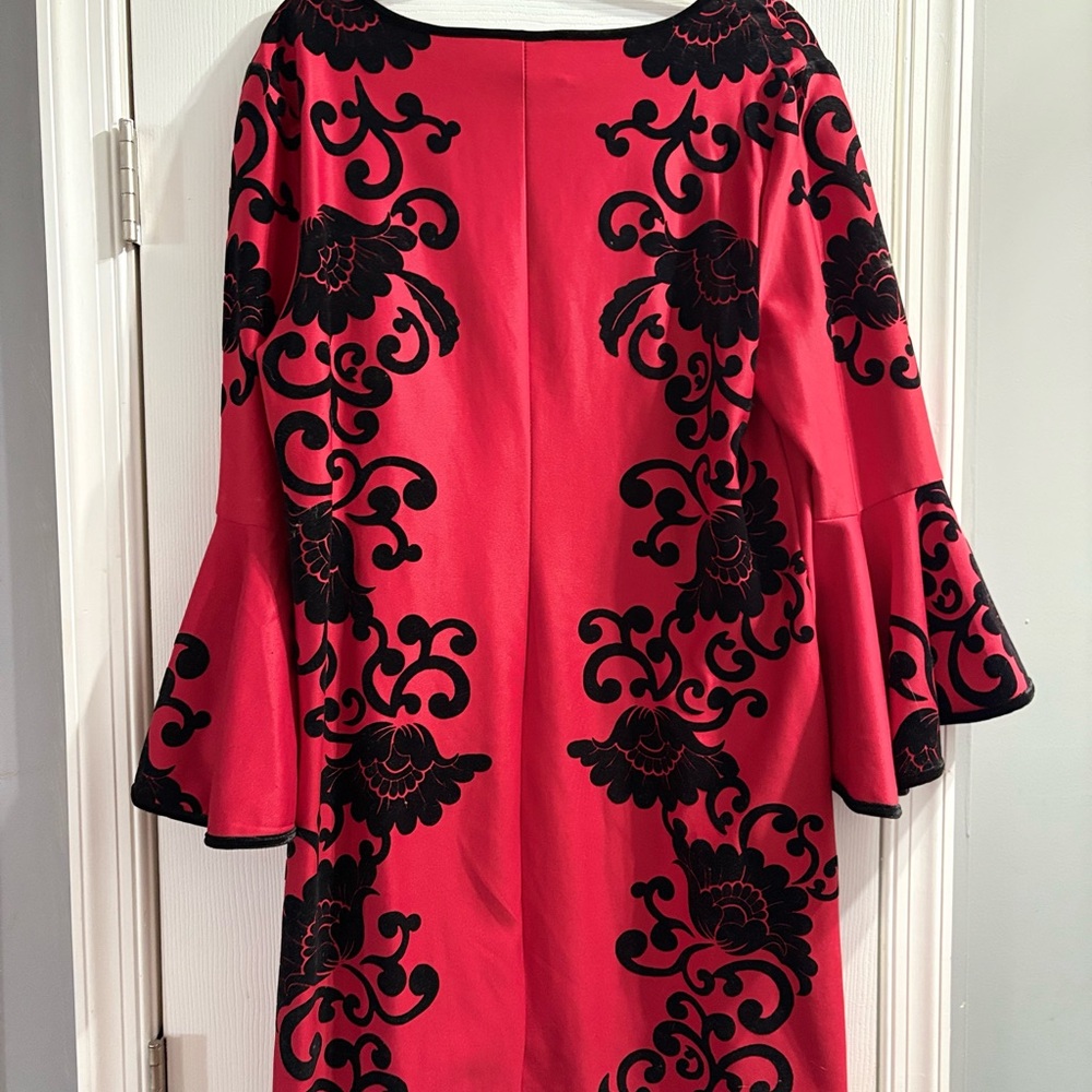 MSK Red Dress with Black Trim